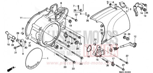 COPERCHIO CARTER MOTORE SINISTRO VT1100C2X di 1999
